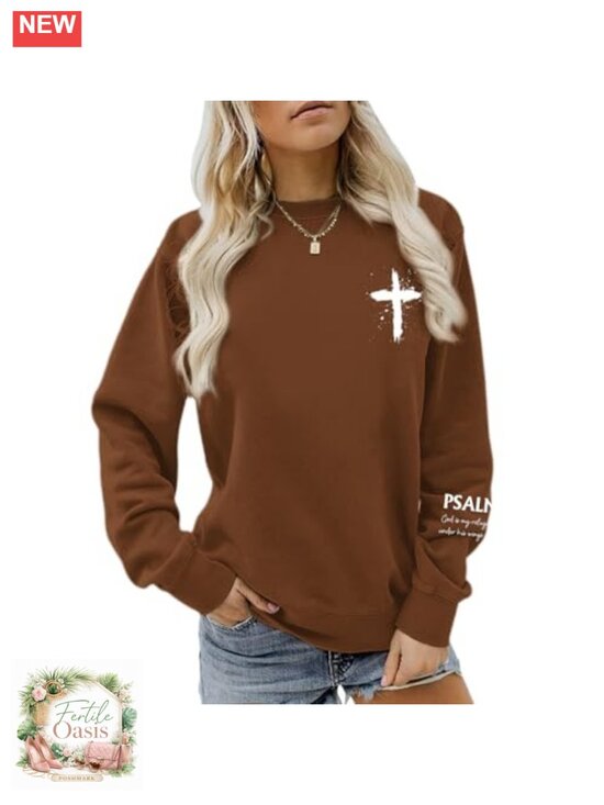 Tops - Christian Sweatshirt Psalms 91 Jesus Hoodie Religious Faith God Shirt Bible